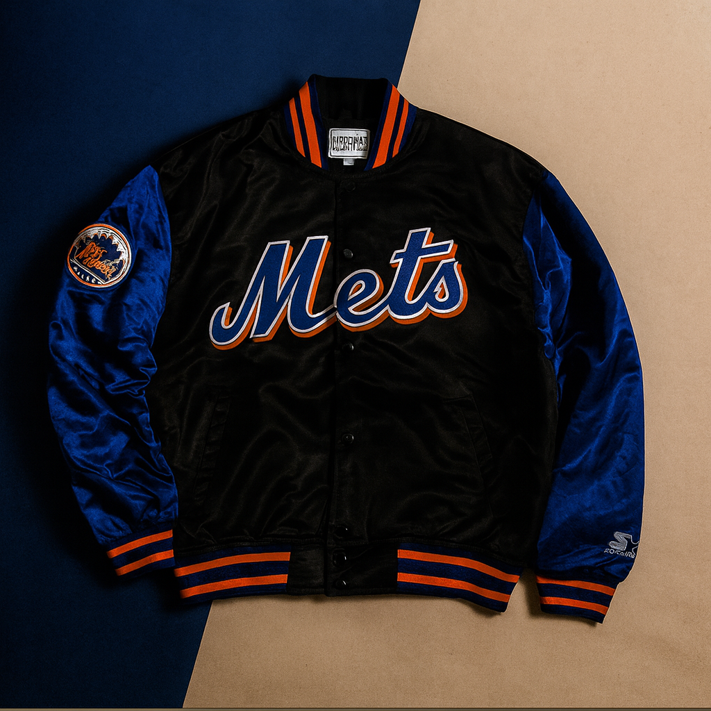 90’s New York Mets Black and Blue Jacket - Thrifted